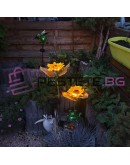 Градинска LED лампа Слънчоглед със соларен панел водоустойчива 8 светодиода